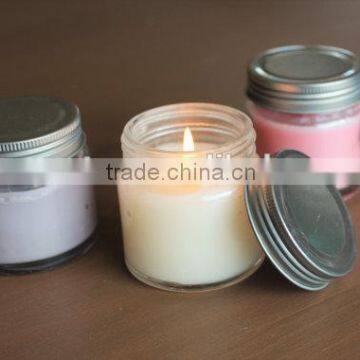 Color Natural Scented Soy Wax Glass Container Personalized Covered Apothecary Candle Jar photo-2