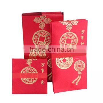 Luxuries give away Chinese red packet Gold stamping money envelopes