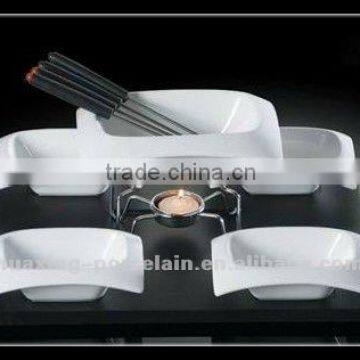 rectangular ceramic chocolate fondue set,H7136 H7137