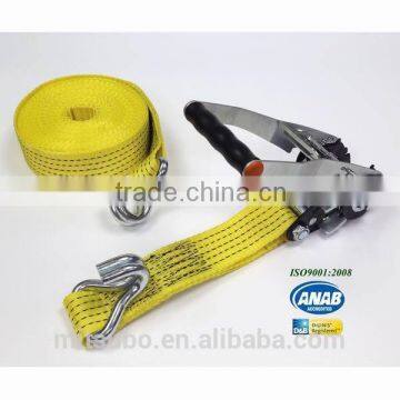 2" A.B.S. System Rope Ratchet Tie Down Straps with Double J Hook