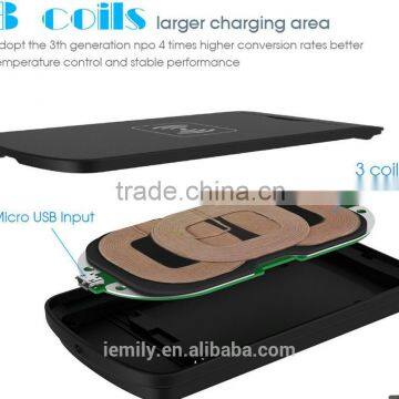 Customized logo 3 coil wireless charger qi standard wireless charger for blackberry