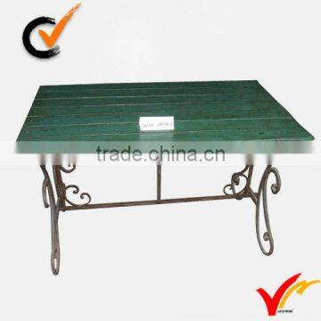 Industrial Catering Center Wood Metal Table Vintage