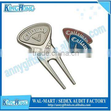 Oval shape crystal insert golf divot tool