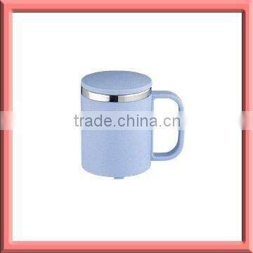 Double wall plastic coffee cup with stainless steel inner