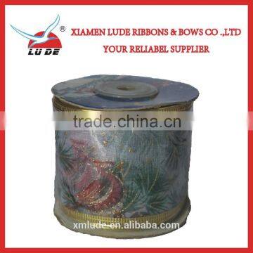 Hot Sale Silver Wired Edge Christmas Gift Ribbon