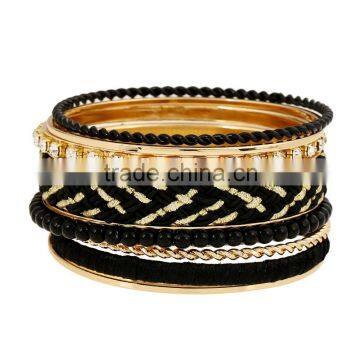 2016 New Fashion Bohemia Ladies Women Weave Metal Alloy Bracelets & Bangles Punk Wide Party Wedding Multicolor Bangle photo-2