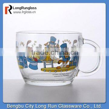 LongRun 16oz big glass mug with handle ,milk cup with lip,manufacture