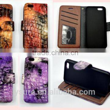 Crocodile Pattern Top Grade Flip Wallet Leather Phone Case For Alcatel One Touch POP C1 With PVC ID and Credit Card Slots photo-5