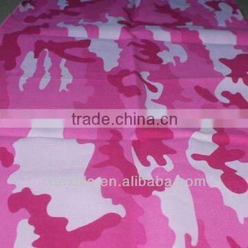 T/C65/35 21s*21s 100*50 pink fabric,camouflage printing