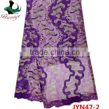 JYN47 african tulle lace fabric with stones for lady