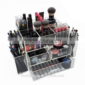 NEW! DELUXE MAKEUP ORGANIZER - ACRYLIC TIERED 3 DRAWER COSMETIC DISPLAY CASE