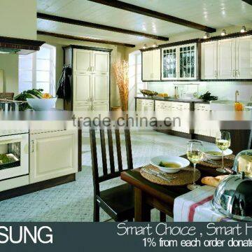 Homesung good price modern new design solid wood kitchen cabinets