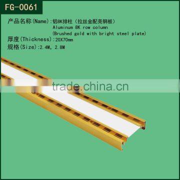 aluminum 8K slotted channel / 20*70mm aluminun 8k row column channel(with steel plate)