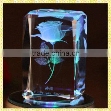 New Designed 3D Rose Laser Crystal Color For Girlfriend Gifts