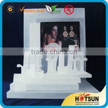 Specialized production elegant counter top acrylic jewelry display for retail