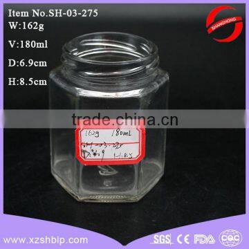 100ml 200ml 180ml 280ml 750ml Hexagonal Glass Jar for Honey