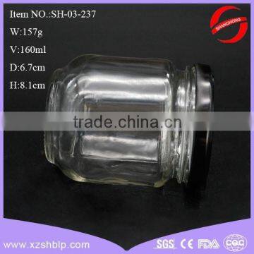 160ml Clear Glass Bee Honey Jar With Cap for Storage photo-3