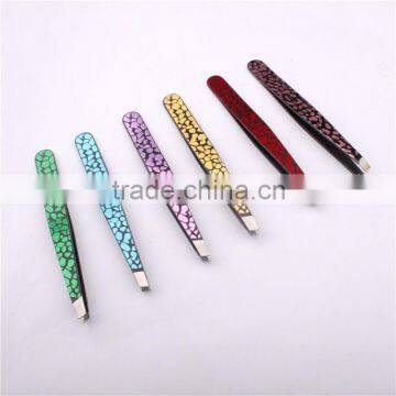 Electrophoresis finish stainless steel eyebrow tweezer