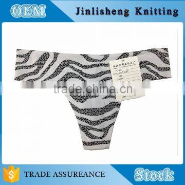Custom Made Sexy Panty Sexy Seamless Thong With Zebra-stripe Print Made in China Shantou Gurao Manufactory