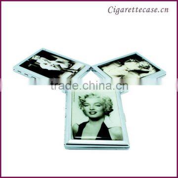 Tobacco box. metal cigarette case for 9pcs cigarettes with sticker logo