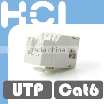 Cat 6 UL RoHS 180Degree UTP Modular Keystone Jack With Dust Door