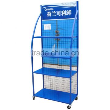 floor standing custom metal rack auto parts display for retail shop