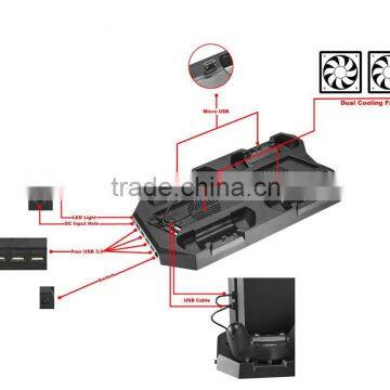 Multi-functional Charging Stand W/ Built-in Cooling Fans & Quad USB Ports For PS4 Console And Controllers photo-2