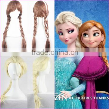 FR0ZEN Long Braided 80cm Blonde Queen Elsa And 70cm Brown Princess Anna Adult Anime Cosplay Synthetic Head Hair Women's Wigs