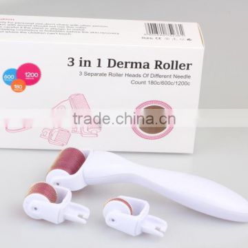 Personal Use Wrinkles Removal 180/600/1200 Needles 3 in 1 Derma Roller