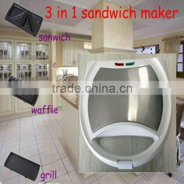 Electric waffle sandwich maker with detachable plate