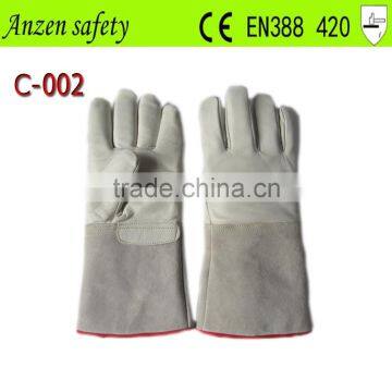 liquid nitrogen industrial long leather hand gloves