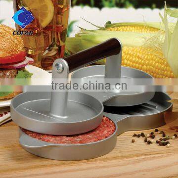 Nonstick double aluminum burger press