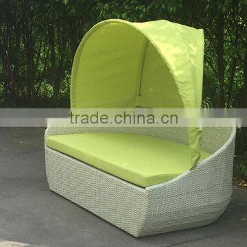 New Style Outdoor Rattan Sun Bed With Canopy photo-4