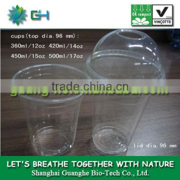 100% biodegradable PLA disposable plastic cup