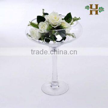 Wedding Centerpieces Large Long Stem Clear Glass Fish Bowl