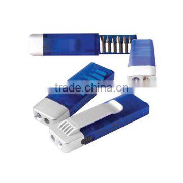 Promotional mini screwdriver set with LED light