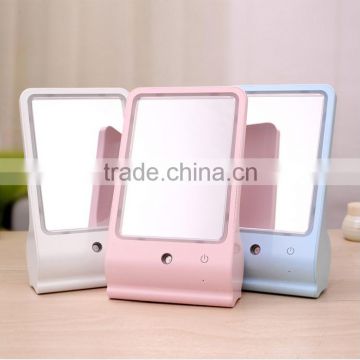 USB Desktop Makeup Mirror With LED Lamp/ Portable Mist Spray Apparatus