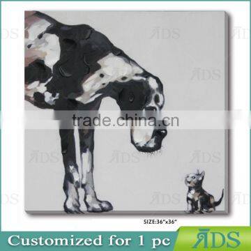 Pop Wall Art Girl With Cute Dog Oil Painting photo-5