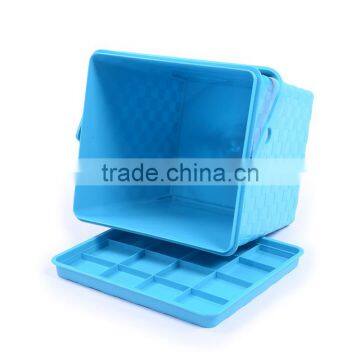 Wicker Style Square Water Pail Plastick Bucket With Lid and Handle photo-5