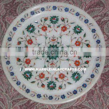 Exclusive White Marble Inlay Plates Exclusive