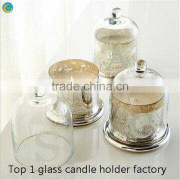 christmas promotion white candle glass dome jar