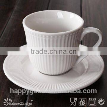 Classical White Porcelain Hotel Usage Coffee Cup & Saucers photo-2