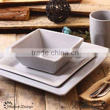 High Quality Square Gray Stoneware Dinnerware Set photo-4