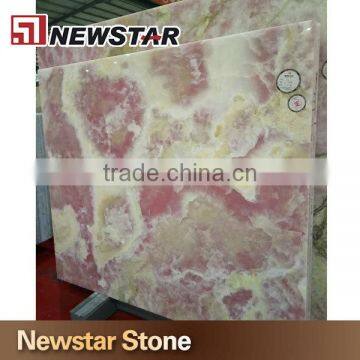 Transparent Pink Onyx Marble Slab photo-2