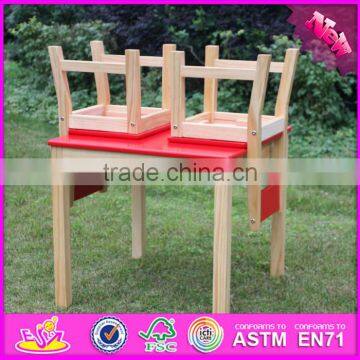 2016 New Design Home / School / Kindergarten Red Solid Wooden Toddler Table and Chairs W08G134 photo-5