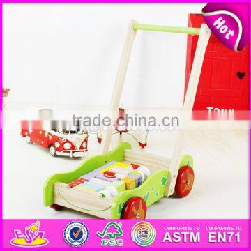 Wholesale Educational Wooden Baby Activity Walker Funny Toys Wooden Baby Activity Walker With Building Blocks W16E076 photo-4