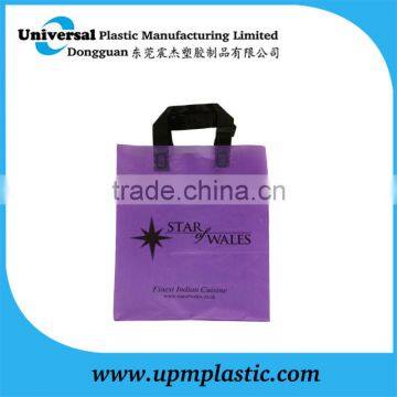 Fashion Black flexi loop handle plastic pe bag for packaging