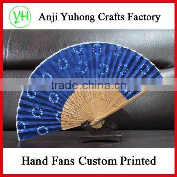 Customize Logo Printed High Quality Fabric Hand Fan