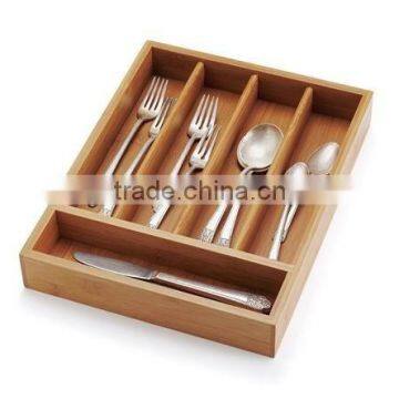 Fashion 100% natural bamboo cutlery box