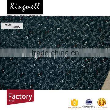 Factory Direct Customized Garment Printed Blue Cotton Poplin Fabric photo-2